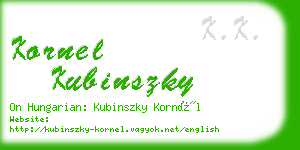 kornel kubinszky business card
